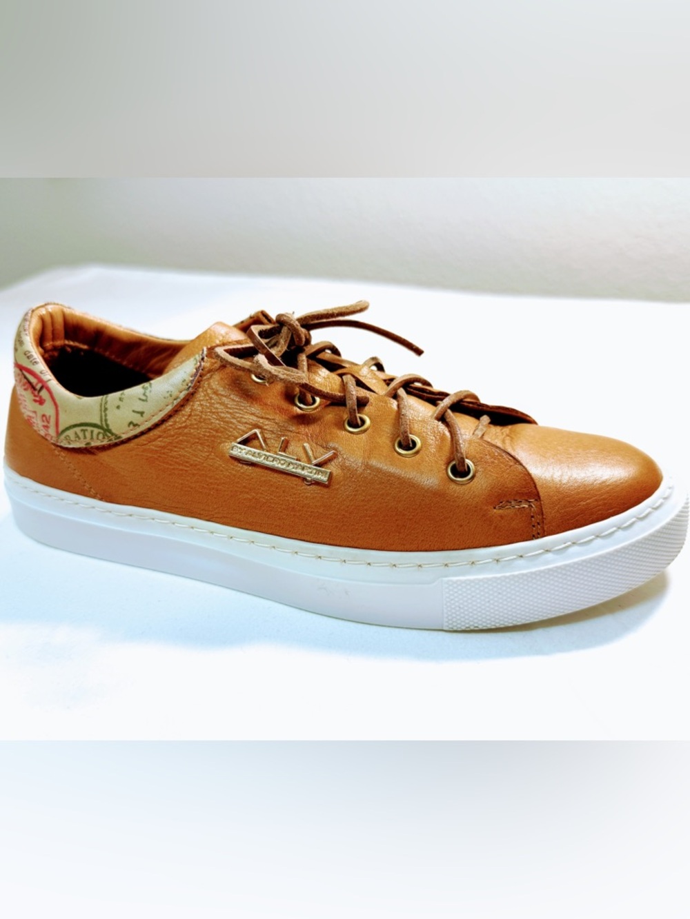 Alviero Martini 1A Classe Leather Sneakers Map Print EU 36